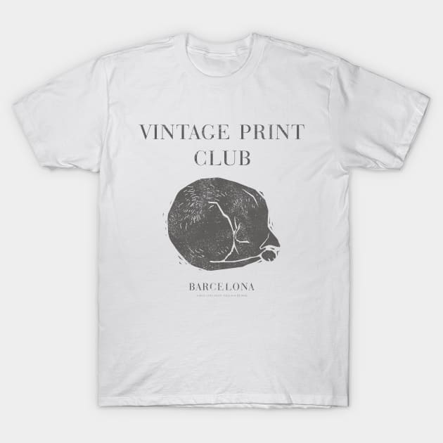 Vintage Print Club. Cat print. T-Shirt by The Printable Studio